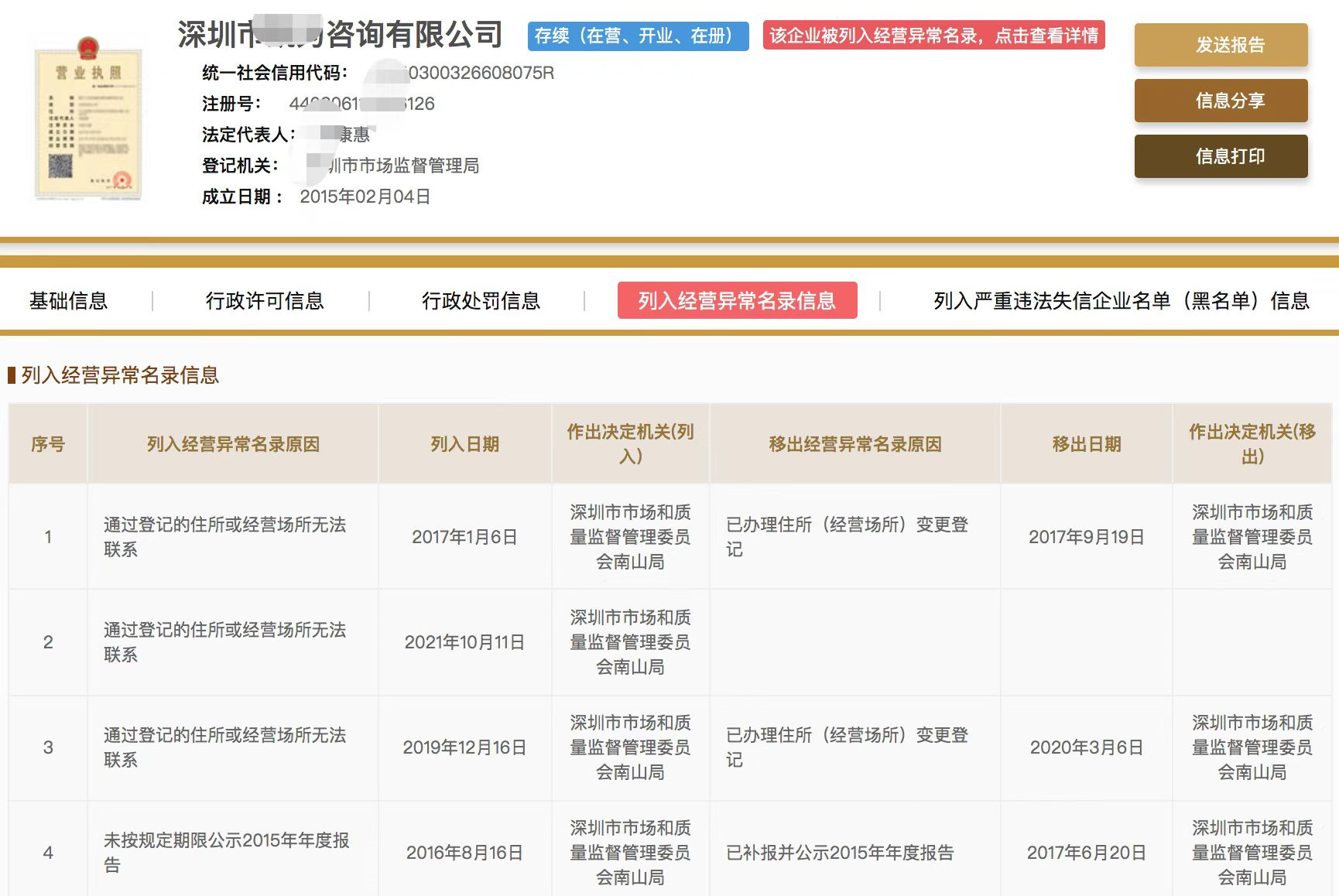 甘肃企业经营异常记录消除